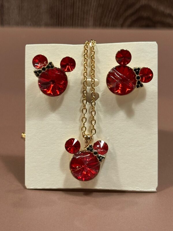 Mickey Crystal Jewelry Set Red